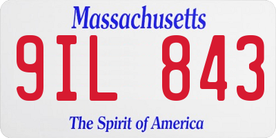 MA license plate 9IL843