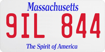 MA license plate 9IL844