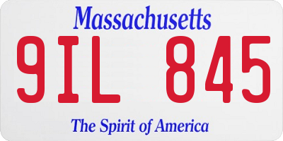 MA license plate 9IL845