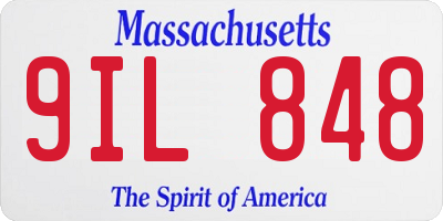 MA license plate 9IL848