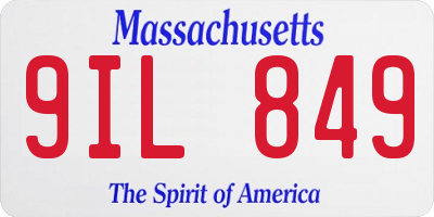 MA license plate 9IL849