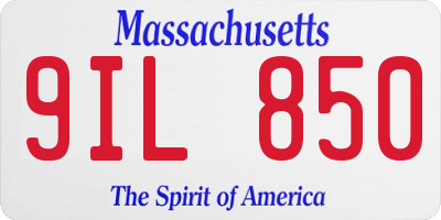MA license plate 9IL850