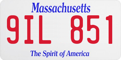 MA license plate 9IL851