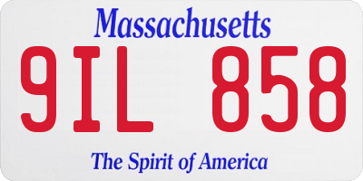 MA license plate 9IL858