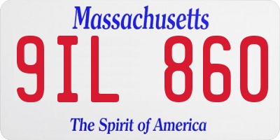 MA license plate 9IL860