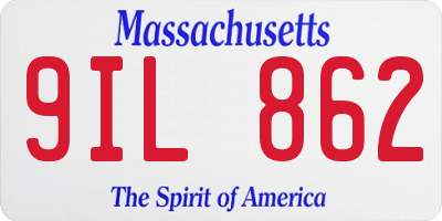MA license plate 9IL862