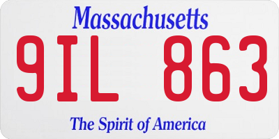 MA license plate 9IL863