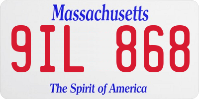 MA license plate 9IL868