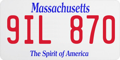 MA license plate 9IL870