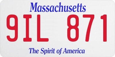 MA license plate 9IL871