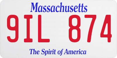 MA license plate 9IL874