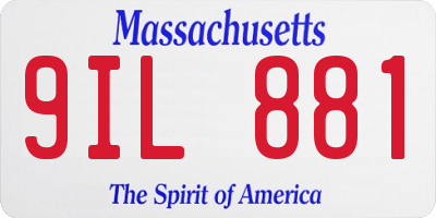 MA license plate 9IL881