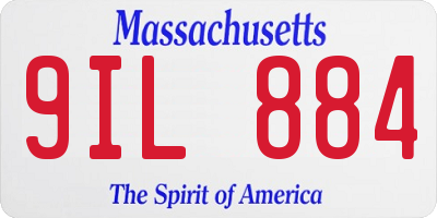 MA license plate 9IL884