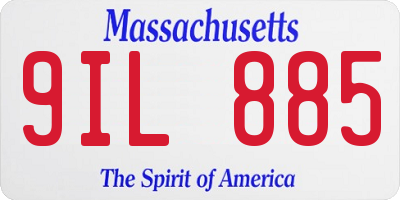 MA license plate 9IL885