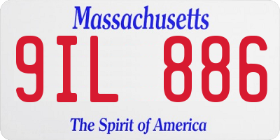MA license plate 9IL886