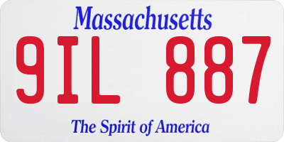 MA license plate 9IL887
