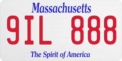 MA license plate 9IL888
