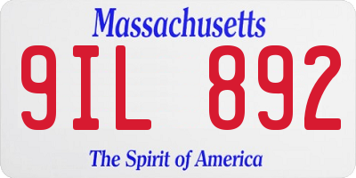 MA license plate 9IL892