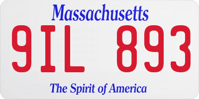 MA license plate 9IL893