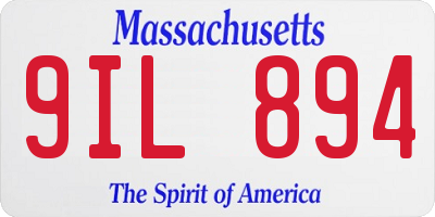 MA license plate 9IL894