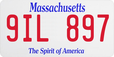 MA license plate 9IL897