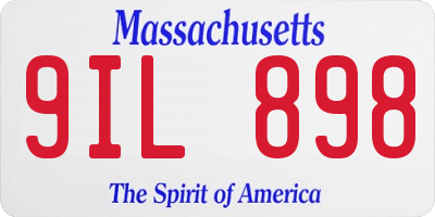 MA license plate 9IL898
