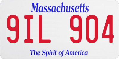 MA license plate 9IL904