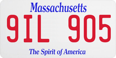MA license plate 9IL905