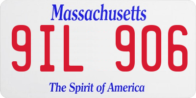 MA license plate 9IL906