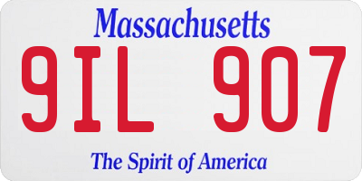MA license plate 9IL907
