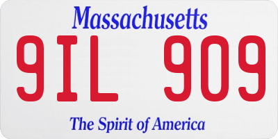 MA license plate 9IL909