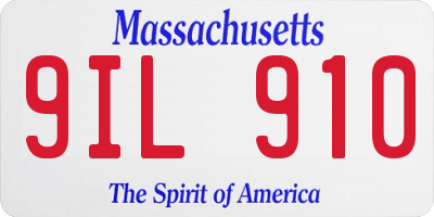 MA license plate 9IL910