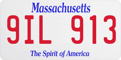 MA license plate 9IL913