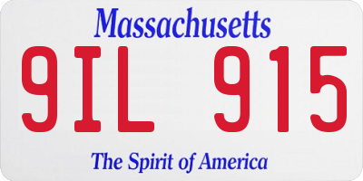 MA license plate 9IL915