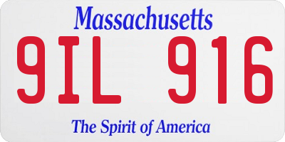 MA license plate 9IL916