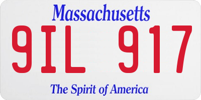 MA license plate 9IL917