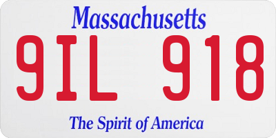 MA license plate 9IL918