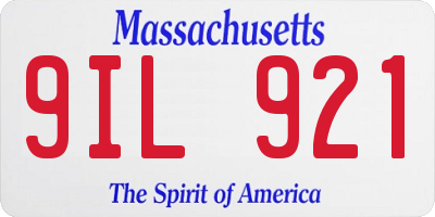 MA license plate 9IL921