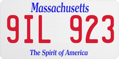 MA license plate 9IL923
