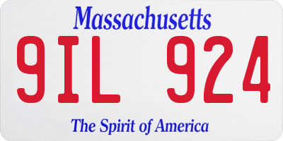 MA license plate 9IL924