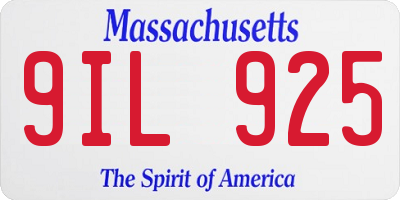 MA license plate 9IL925