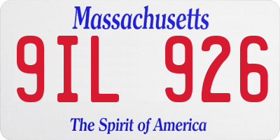 MA license plate 9IL926