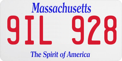 MA license plate 9IL928