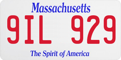 MA license plate 9IL929