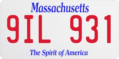 MA license plate 9IL931
