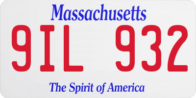 MA license plate 9IL932
