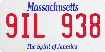 MA license plate 9IL938
