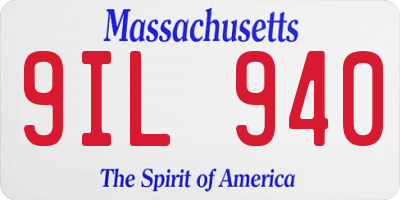 MA license plate 9IL940