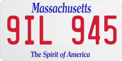MA license plate 9IL945