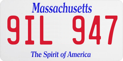 MA license plate 9IL947